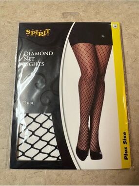 Spirit Black Diamond Net Tights - Plus Size